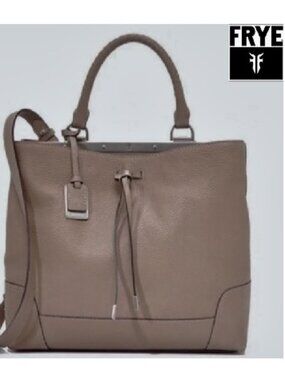 Like New $498 Frye Fay  Framed Drawstring Leather Tote Shoulder Bag Handbag